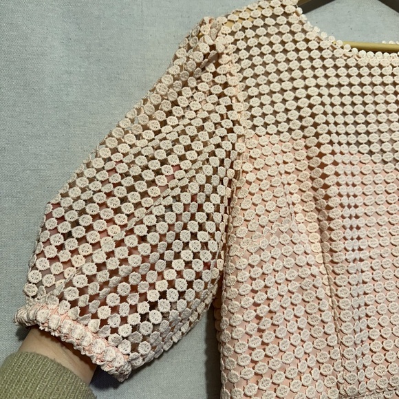 NWT Donna Morgan Short Lace Puff Sleeve Cocktail Dress - size 16 - Picture 5 of 8